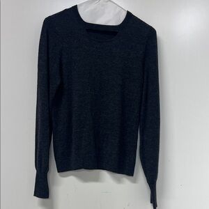 Autumn  Women's Cashmere Sweater, Choker Neckline, Small, Dark Gray, Pullover